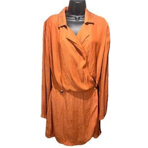 Free People Simone Mini Dress Womens Size Medium Cinnaber Burnt Orange